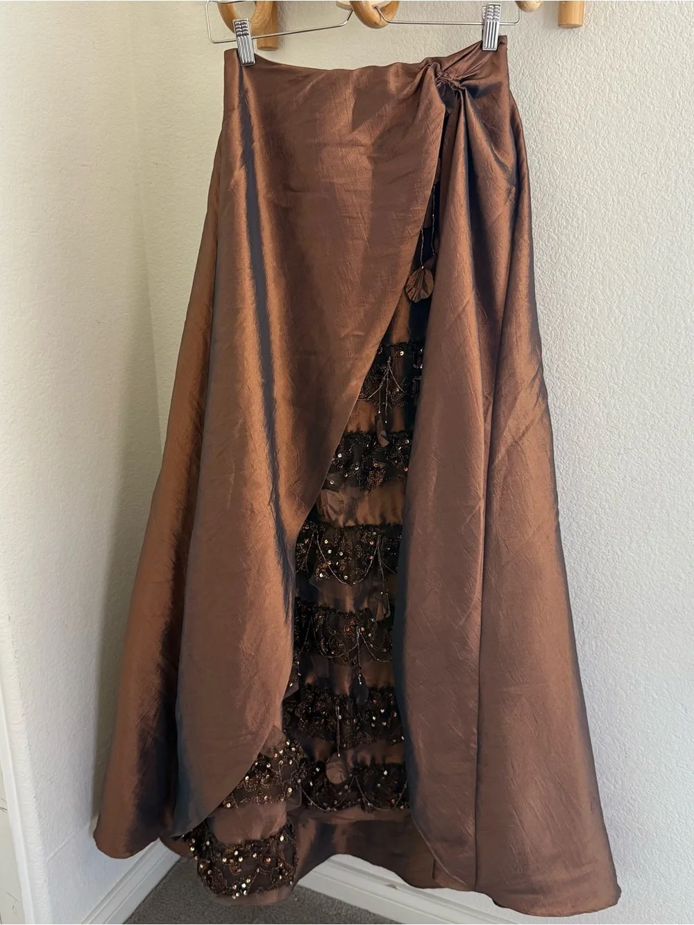 PUTROS COUTURE rare formal 90s maxi skirt sequins beaded renfair whimsigoth